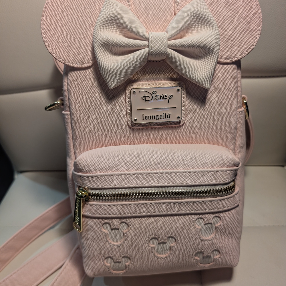 Loungefly Light Pink Minnie Mouse Embossed Mini Backpack